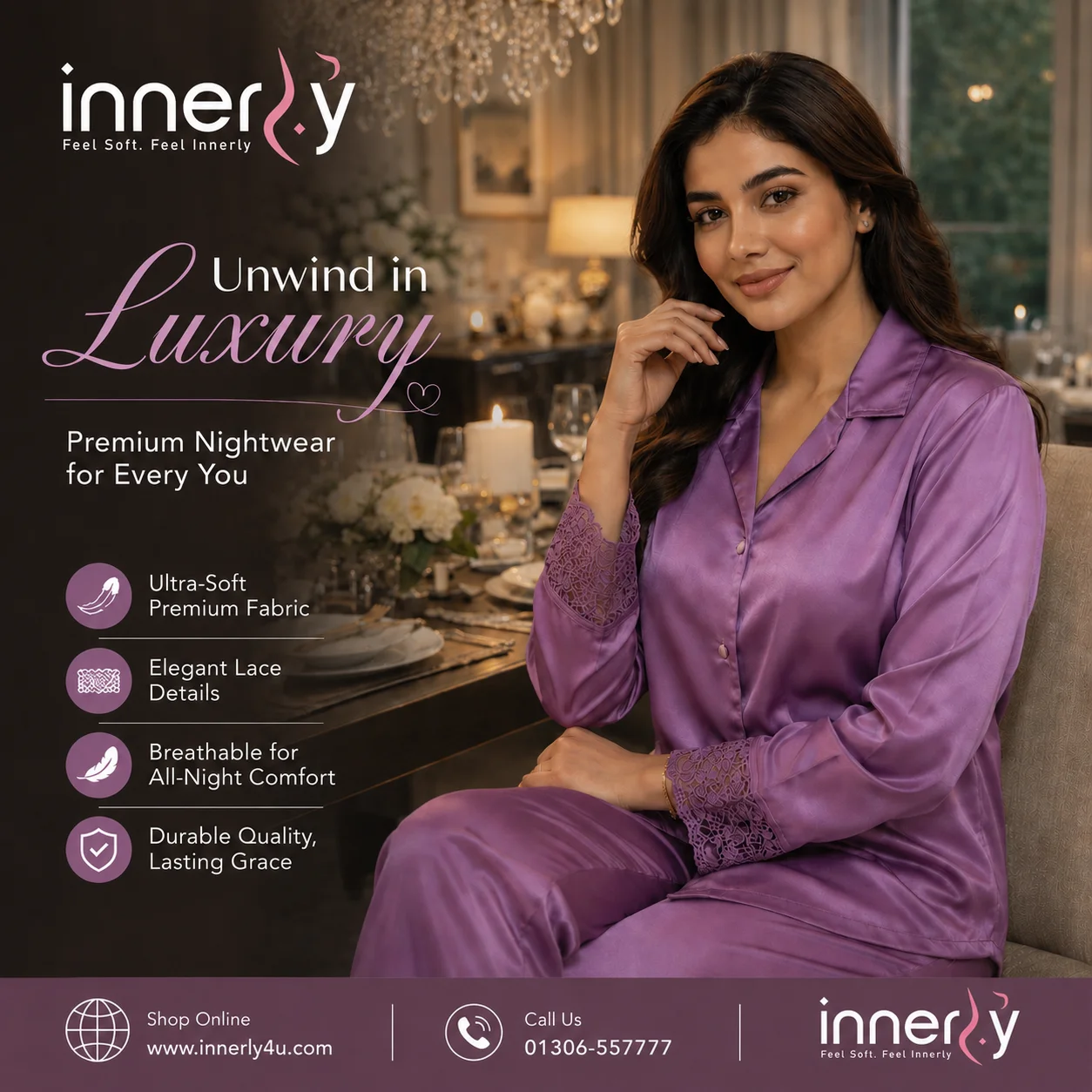 Premium Full Sleeve PJ Set - Onion Color